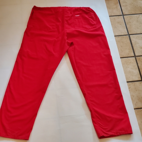 Landau Red 1X Medical Scrub Drawstring Pants - Picture 2 of 7
